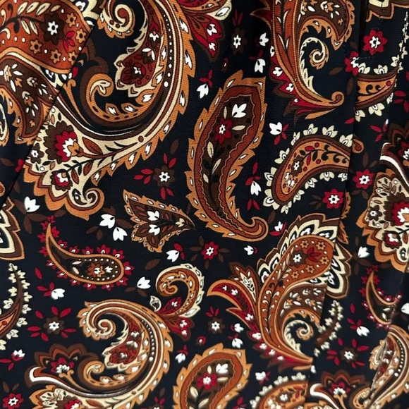 Tommy Hilfinger Paisley Print Mock Neck Swing Dress Long Sleeve Sz 14 - Picture 8 of 11